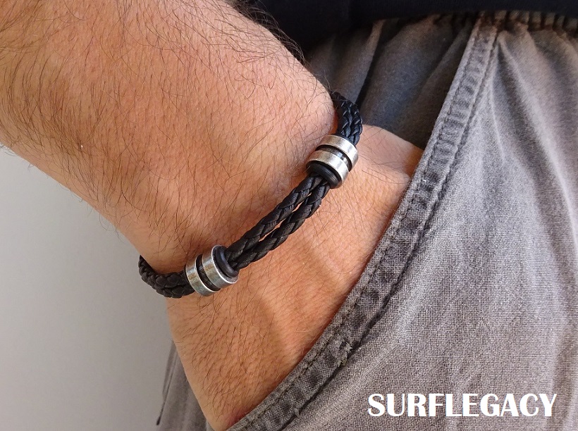 Mens Leather Bracelet adjustable