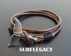 whale tail leather bracelet