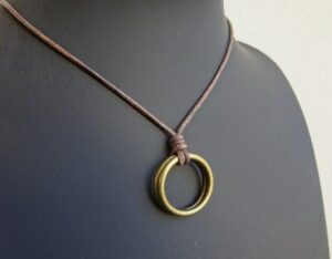 Surfer Ring Leather Necklace