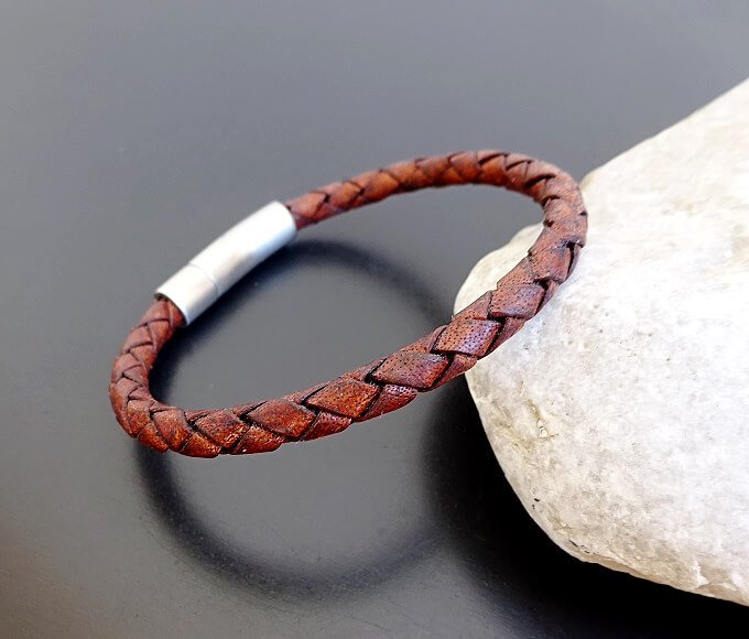 Mens Braided leather bracelet