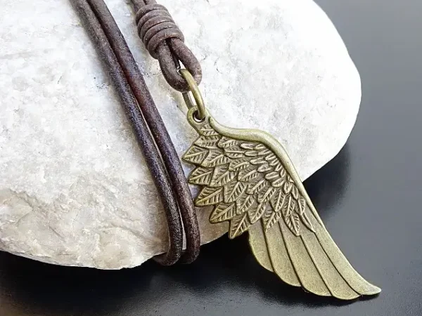 Angel Wing Leather Necklace
