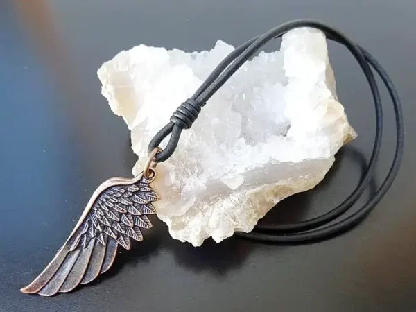 Angel Wing Leather Necklace copper