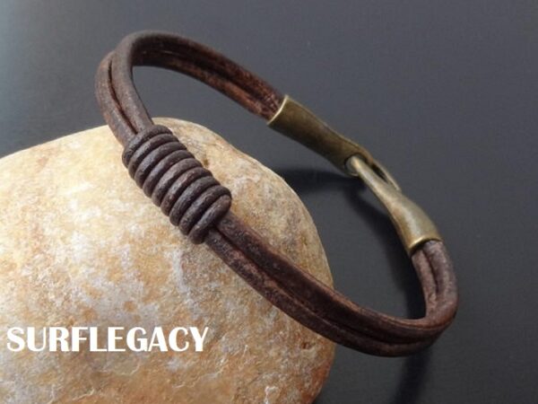 Handmade Mens leather bracelet