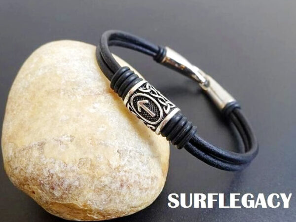viking bracelet WITH SILVER RUNE