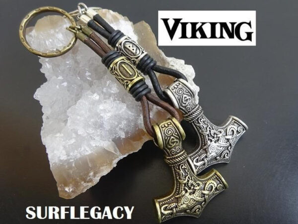 Mjolnir viking Keychain with rune