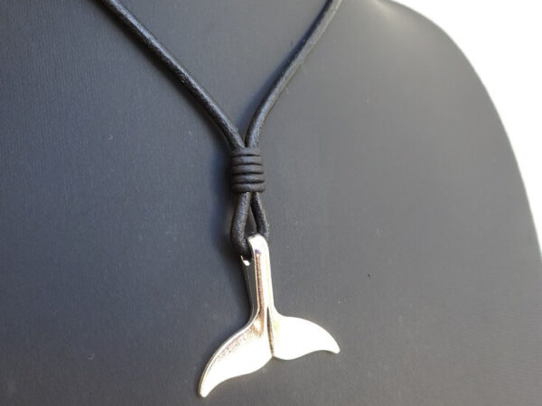 whale tail silver pendant