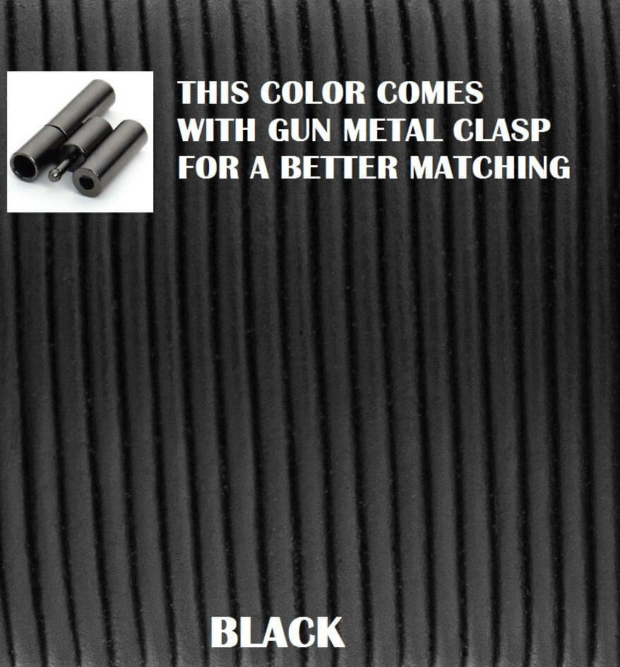black 3mm push clasp gun metal