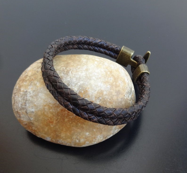 braided bracelet t bar bronze clasp 1