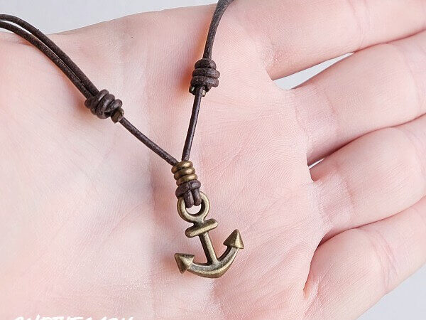 bronze anchor pendant slip knot