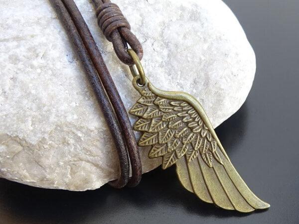Angel Wing Leather Necklace