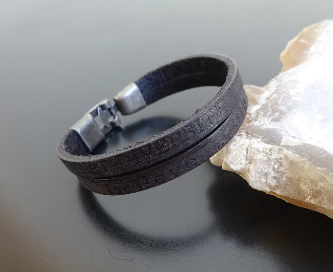 cuff leather bracelet black