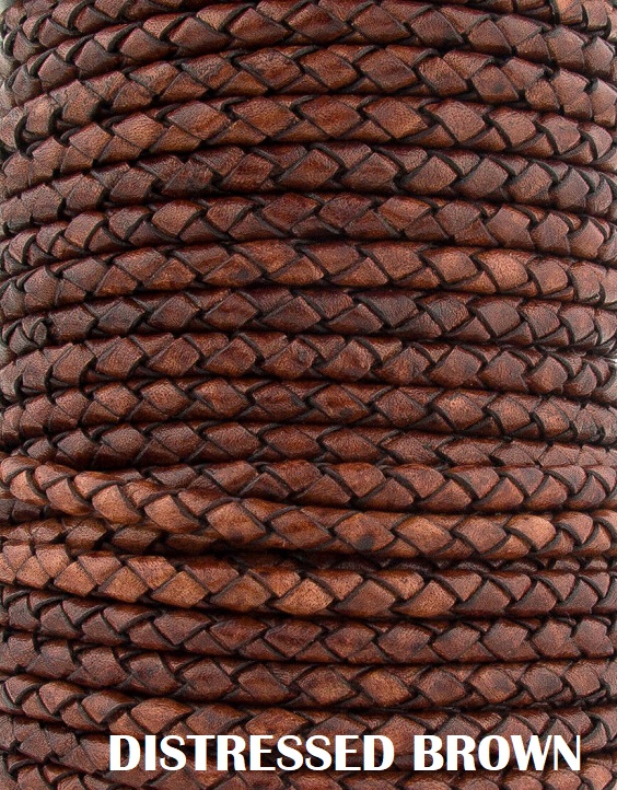 distressed brown 5mm braided