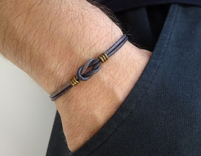 infinity knotted bracelet gray 1