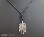 silver bear paw necklace worn 2 SURFLEGACY