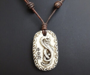 snake charm leather necklace antique brown leather website