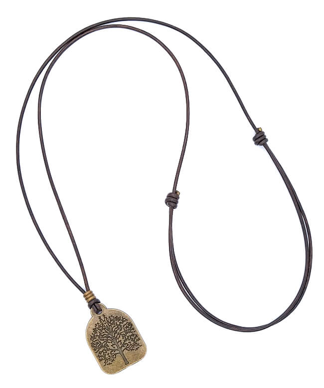 tree of life necklace on slip knot