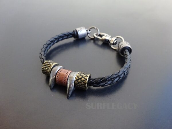 tribal leather bracelet vegan D