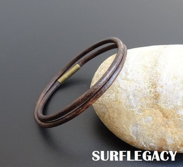 dark antique brown Leather Wrap Bracelet