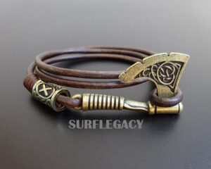 viking axe bracelet with gebo rune