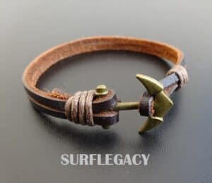 anchor bracelet on leather