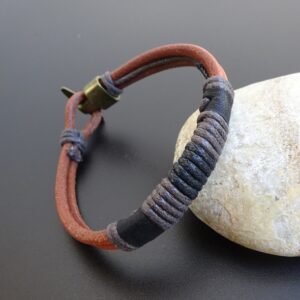 surfer leather bracelet hook clasp