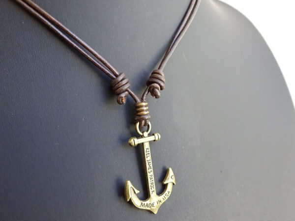 BRONZE MADE IN USA ANCHOR SLIP KNOT NECKLACE 3