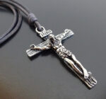 stainless steel mens cross necklace