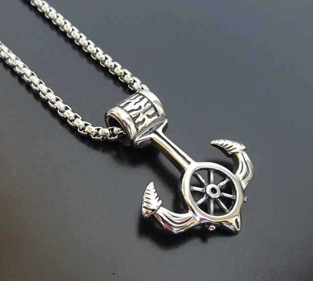 Silver Anchor Necklace, nautical necklace,Fishing Hook Necklace