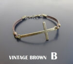 large bronze cross leather bracelet adjustable vintage brown 1 website