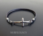 stainless steel cross bracelet clasp on side vintage gray 12 SURFLEGACY