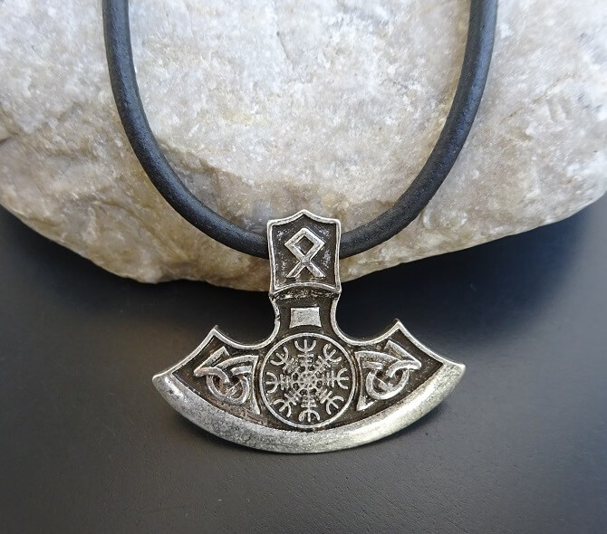 Viking Necklace Helm of Awe and Vegvisir