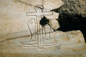 Anchor draw in the the Catacomb of Priscilla Rome 2