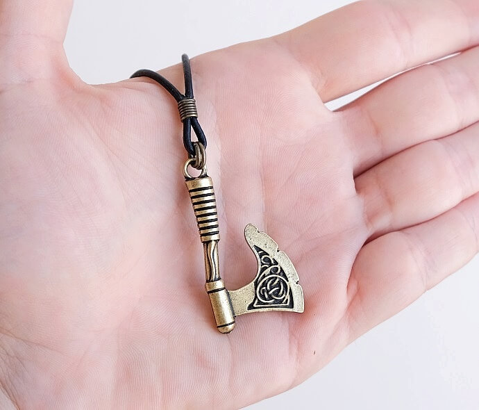 bronze viking axe necklace ON HAND