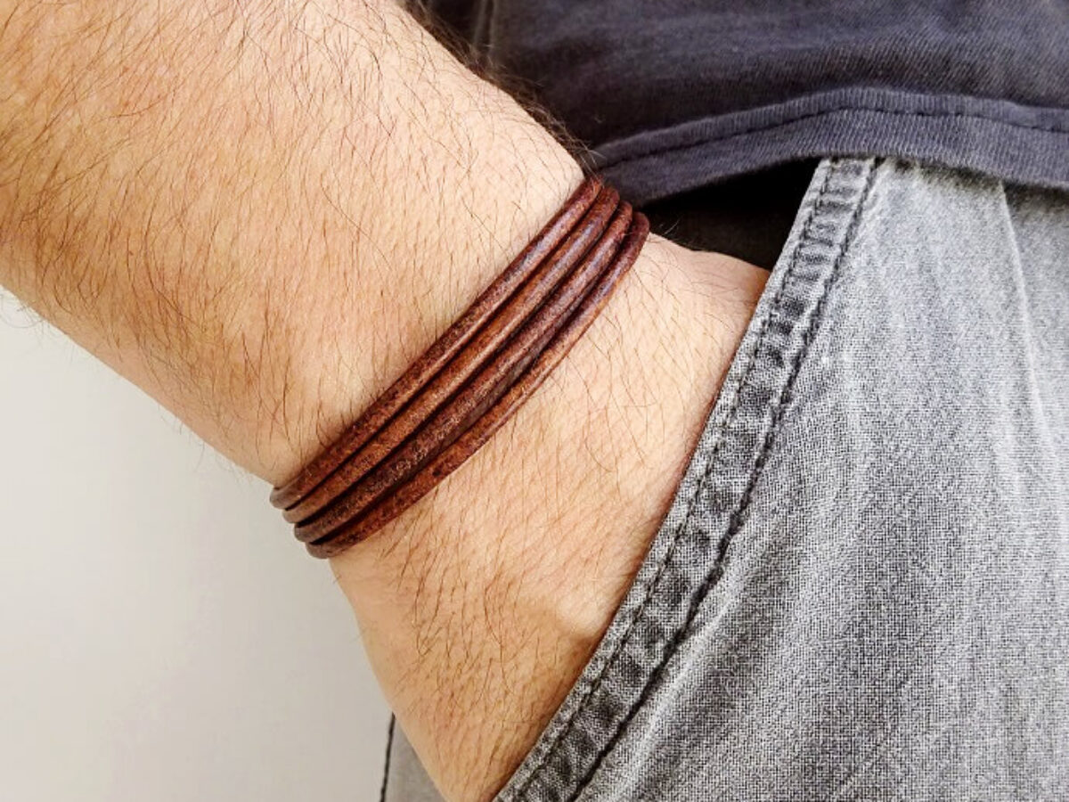 multi wrap leather bracelet