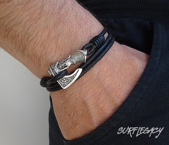 silver SILVER Viking axe wrap bracelet