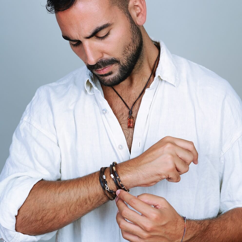 Is it OK to wear bracelets on both wrists for guys? - Ephori London -  Luxury custom natural stone beaded bracelets