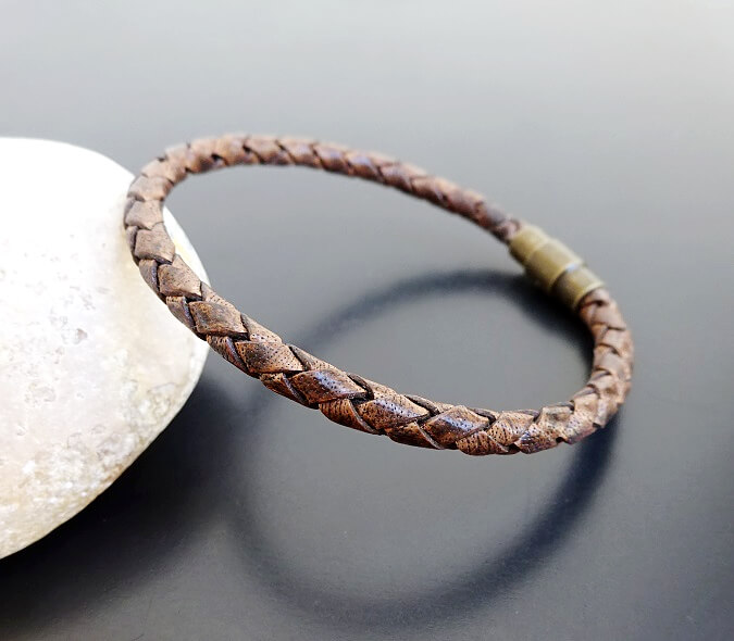 4mm leather braided bracelet