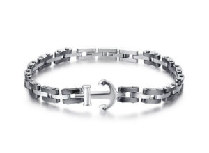 metal bracelet with anchor