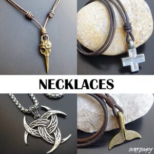 mosaic of 4 different necklace styles
