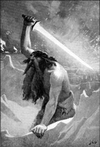 The Giant with the Flaming Sword (1909) by John Charles Dollman