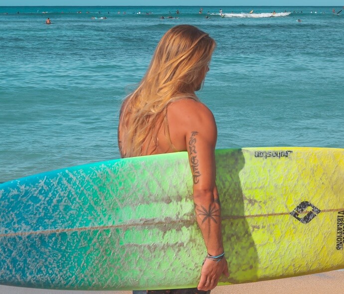 man with surfer hair