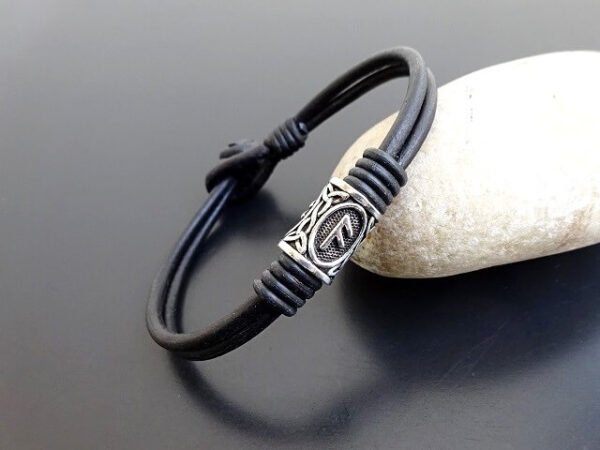 Norse Rune Leather Bracelet