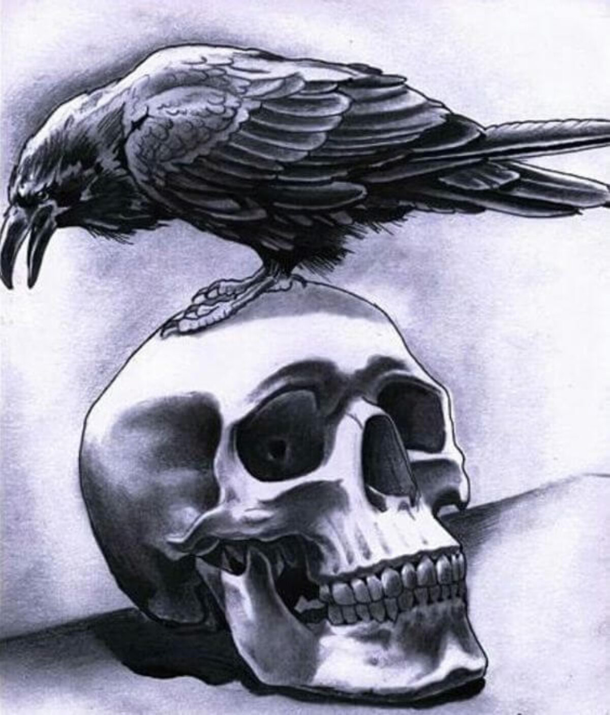 Raven Skull coverup tattoo  rtattoo