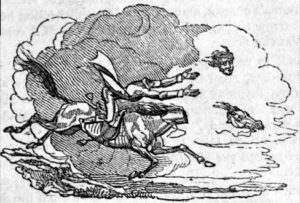 Dullahan, the headless horseman—Illustrated by W. H. Brooke, Croker, Fairy Legends 