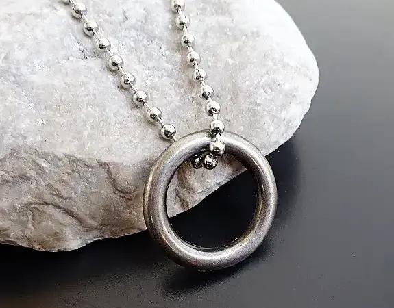 RING NECKLACE BALL CHAIN