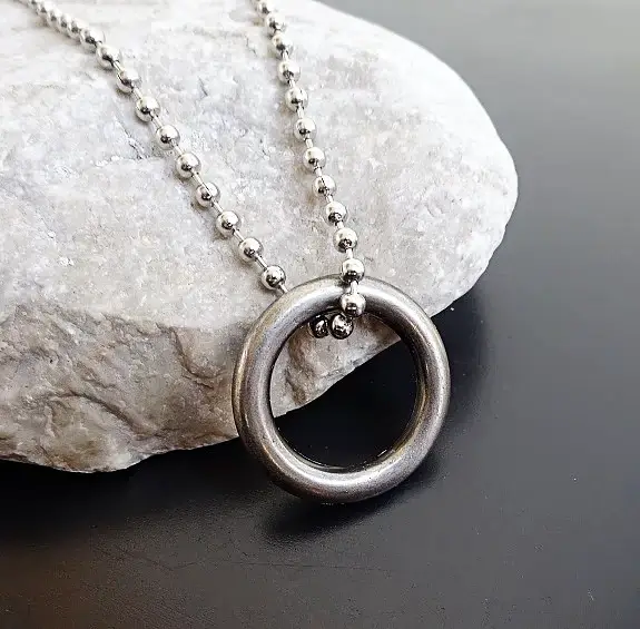 RING NECKLACE BALL CHAIN